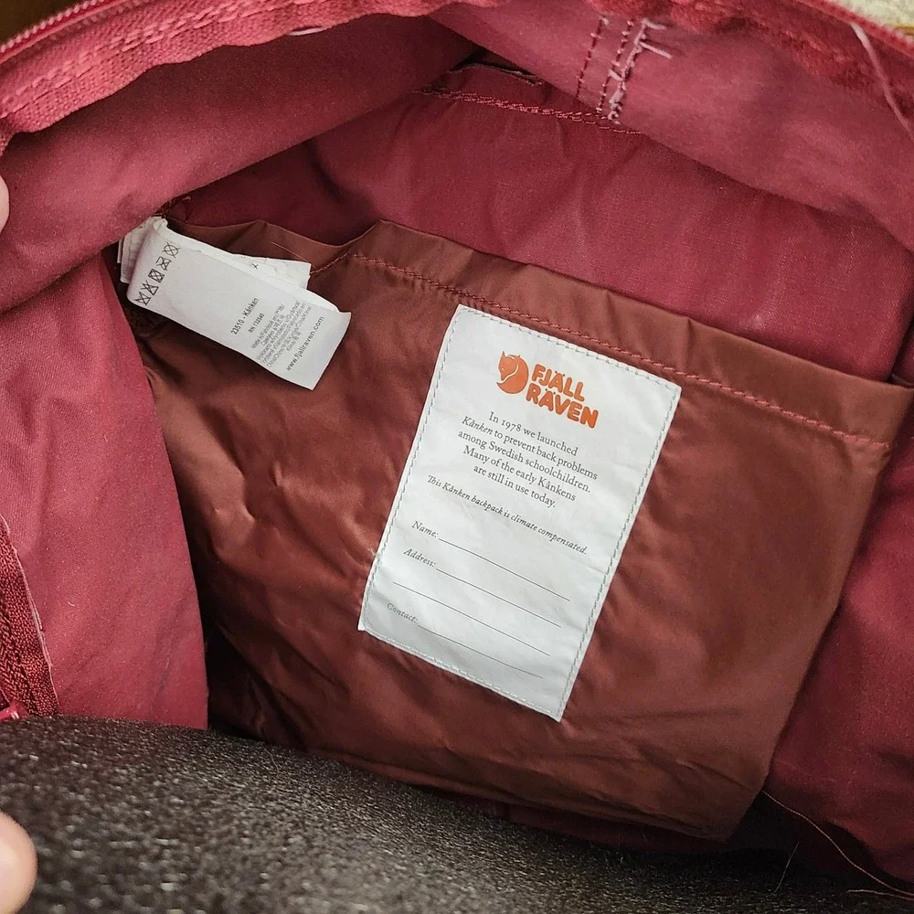 Fjallraven Kanken Classic Backpack Ox Red Burgundy sustainable School Bag Retro